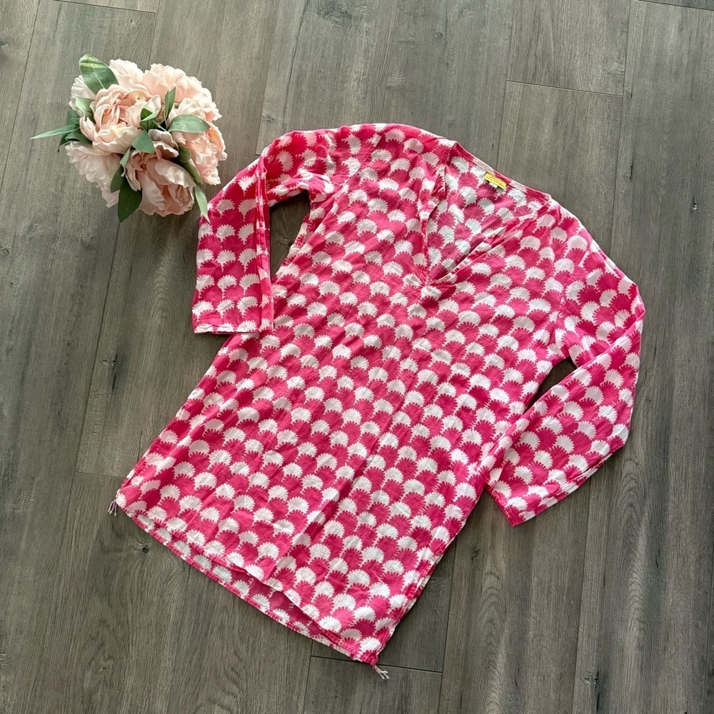 Vintage Roberta Roller Rabbit Pink Floral Jemina Kurta Top